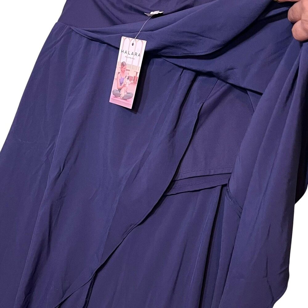 Halara Wrap Skirt Women's Small Blue Hi Low Maxi Built In Shorts Resort Cruise - Picture 7 of 13